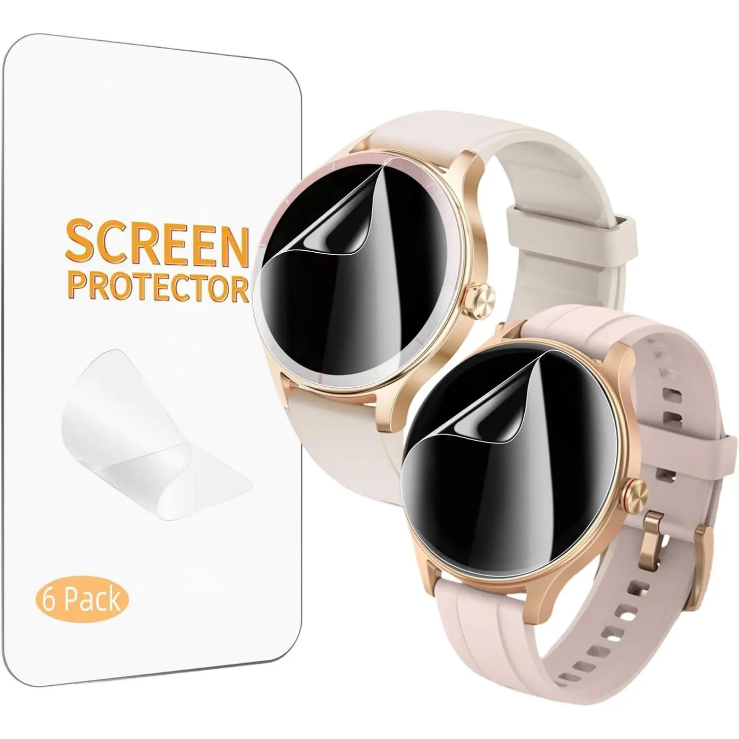 Screen Protector Designed for KEEPONFIT DR05  Watch 1.27" (6 Pack)  Clear Shield TPU Film Designed for Yoever DR03 /  DR06  Watch