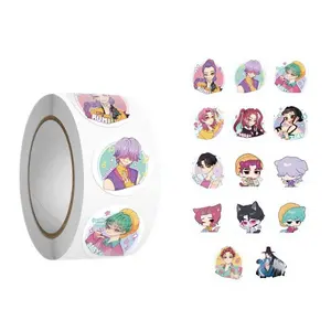 Hot Cartoon Girl Roll Stickers, Festival Gift Seals, Child Reward Stickers, Hand Account Decorations, 500 Pieces Per Roll