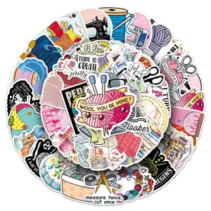 100sheets two sets of repetition sewing enthusiasts cartoon creative stickers display cabinet luggage tabletop water cup decorative stickers