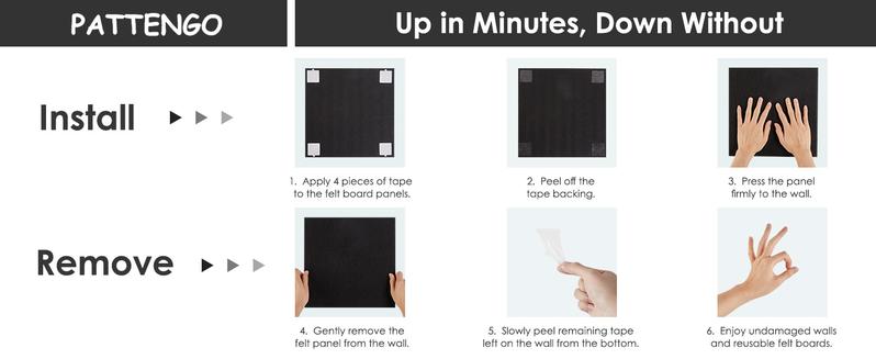 12 Pack Cork Bulletin Board for Wall - 48"x36" Sound Absorbing Felt Tiles with Removable Adhesive Tabs for Home Office Kitchen