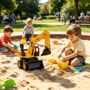 Two-In-One Engineering Toy Truck, Excavator and Bulldozer Function, Durable, Perfect Gift for Boys Aged 3+