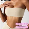 Women's Bare Feel Sports Bra, One-Piece Anti-Showthrough Cami Underwear, Tight Yoga Top, Fitness Apparel, Seamless Design, Sports Bandeau Bra, Sporty Bra, Sport Bras, Workout Bras