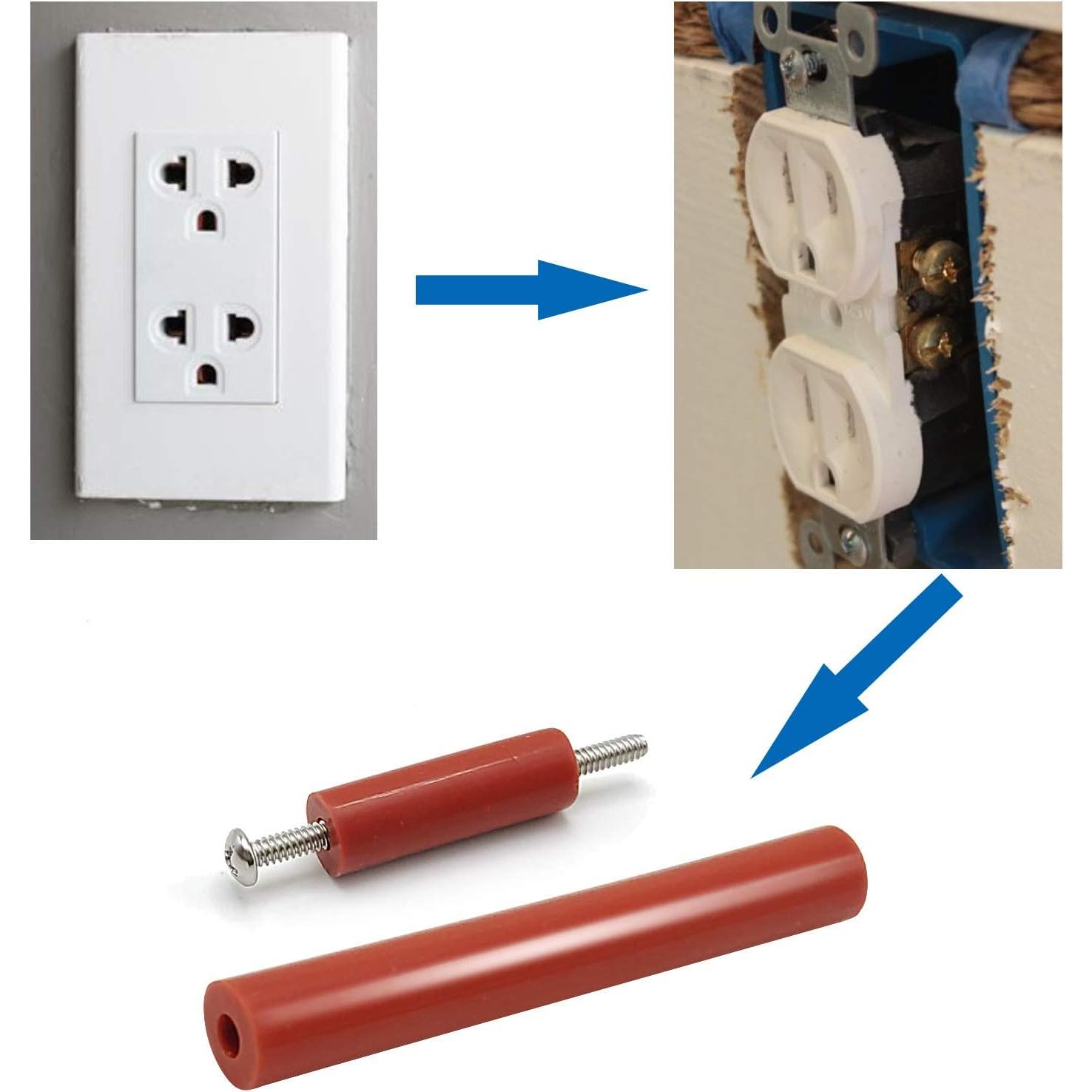 Outlet Screw Spacers, 50 count Electrical Outlet Extender Kits Include 25 count 2.7 Inch and 20 count 1-1/2 Inch & 5 count 2 Inch 6-32 Thread Flat Mounting Electrical Outlet Screws Outlet Screw Spacers, 50 count Electrical Outlet Extender Kits Include 25 count 2.7 Inch and 20 count 1-1/2 Inch & 5 count 2 Inch 6-32 Thread Flat Mounting Electrical Outlet Screws