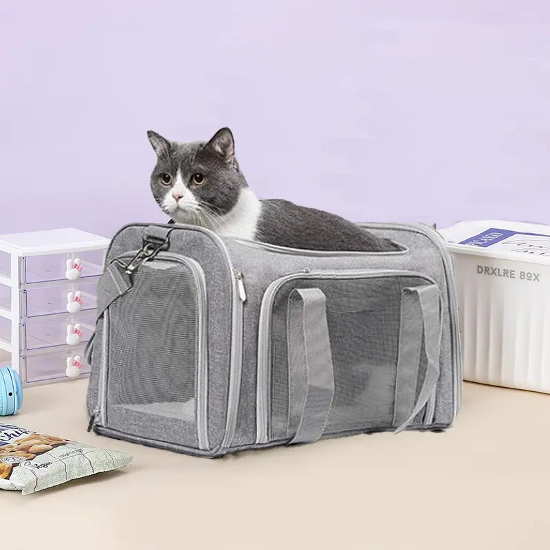 Portable Pet Carrier Bag, Breathable Pet Carrier Bag with Handle, Foldable Pet Travel Bag, Pet Supplies for Small Dogs & Cats