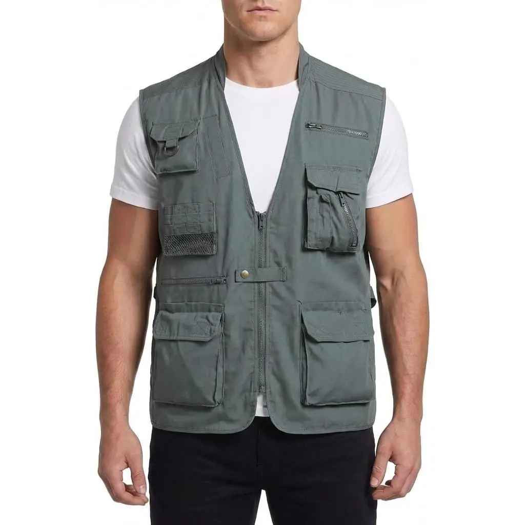 Mens Travel Fishing Hunting Camping Tactical Vest Safari Explorer Photographer Vest