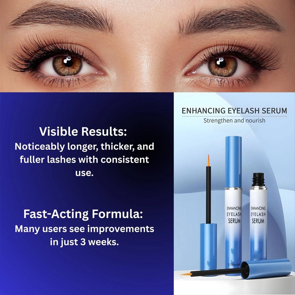 Advanced Eyelash Serum for Thicker, Longer Eyelashes and Eyebrows - Grow Luscious Lashes with Brow Enhancer (4mL)