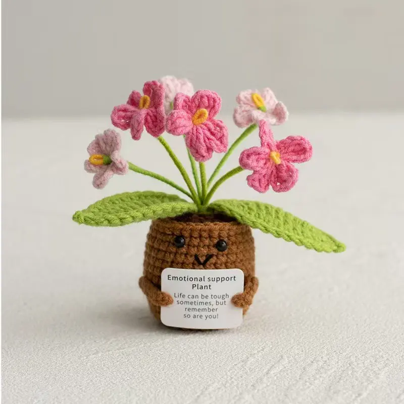 Creative Knitted Plant Pot, Mini Cute Yarn Crochet Planter, Unique Handmade Flowerpot, Perfect for Home Decor & Gifts