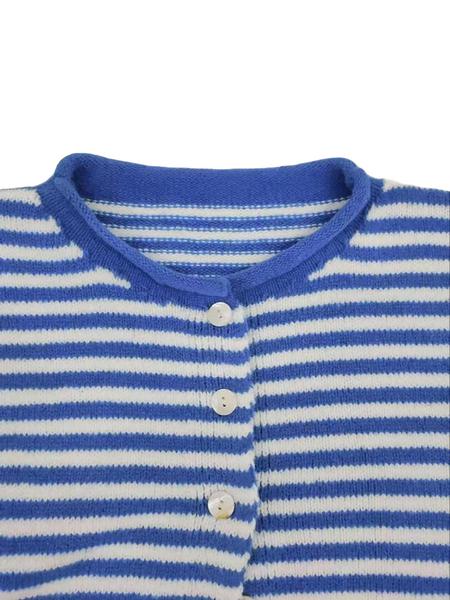 Elegant Knitted Cardigan for Fall & Winter, Unique Design Colorblock Striped Sweater, Long Sleeve Casual Fashion Knitwear