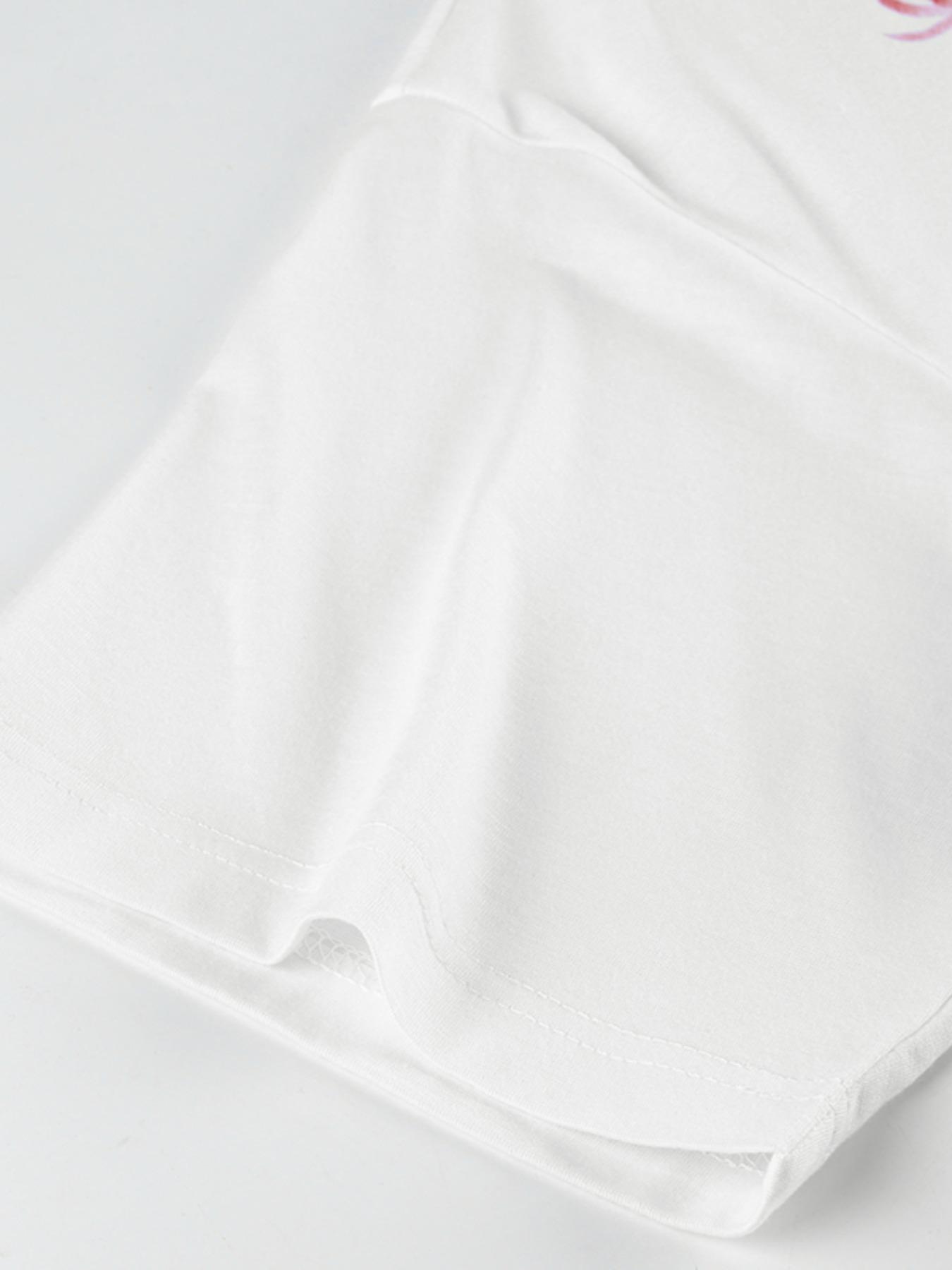 Women's Round Neck Graphic Tee, Casual Drop Shoulder Half Sleeve T-shirt for Daily Wear, Ladies Clothes for All Seasons