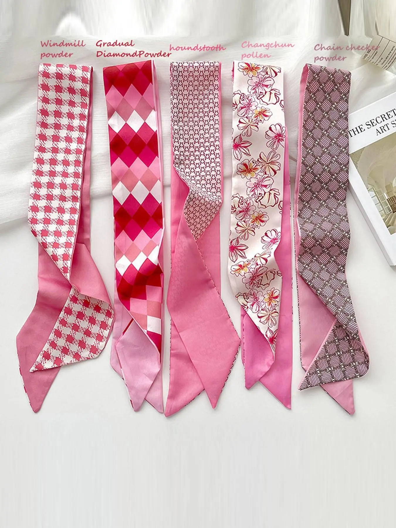 5pcs Silk Scarf for Bags, Purses Twilies, Narrow and Long Elevating Your Bag and Creating a Luxurious Feel bag purse handbag purse bag accessory bag keychain Adjustable Bag Extension Chain Strap Trendy Fashionable Fashion Bag Charms