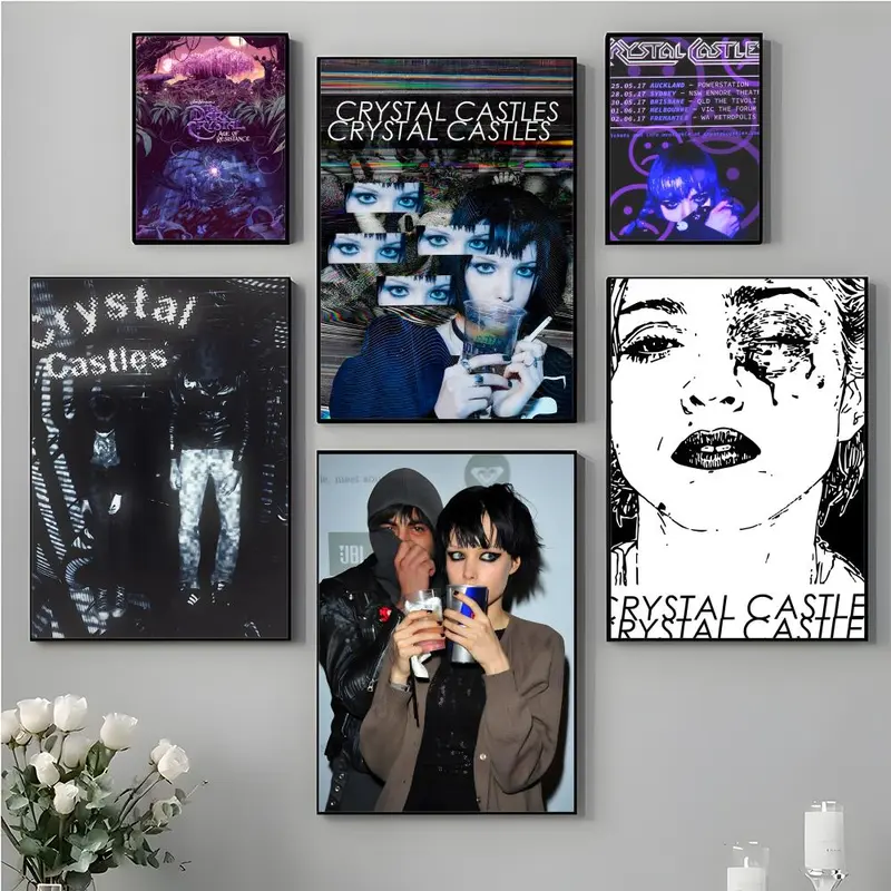 Synth-Pop Legends C-Crystal Castles Poster HD Waterproof Moisture-Proof Scratch-Resistant Durable Sticky Poster For Household Living Room Bedroom Corridor Cafe Bar Wall Decor & Gift