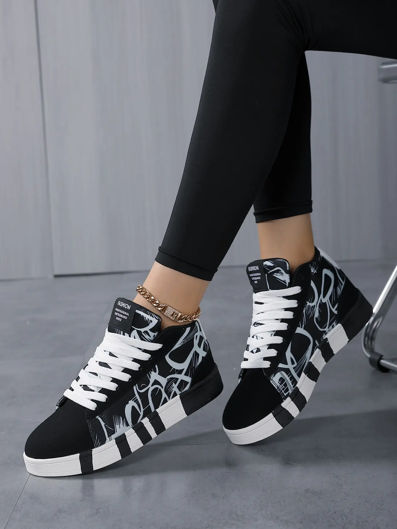 Women's Classic Fashion Graffiti High Top Casual Sneakers, Durable All-Season Daily Wear, Unique Street Style Shoes