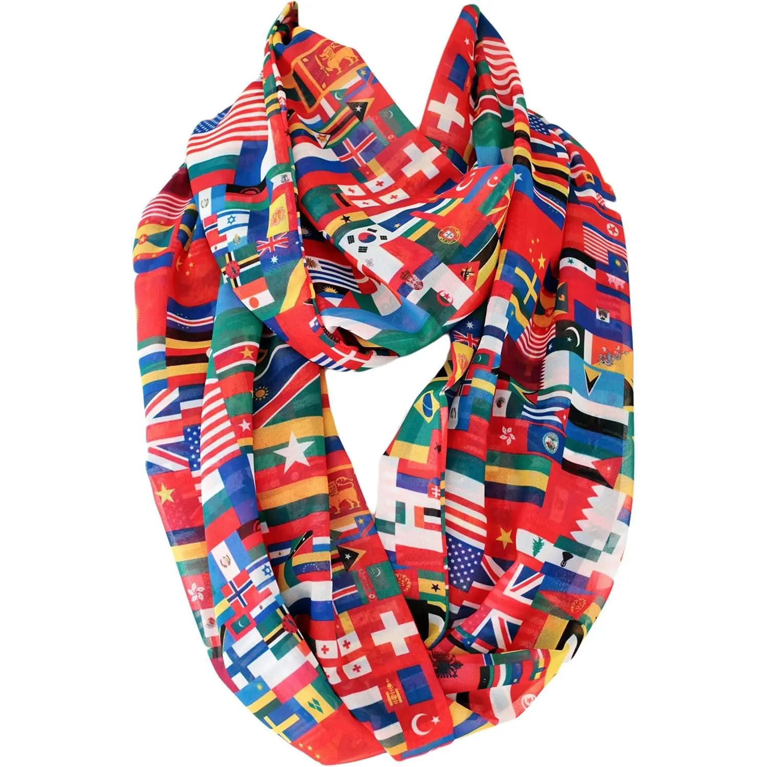 World Flags Infinity Scarf Circle Loop Scarves
