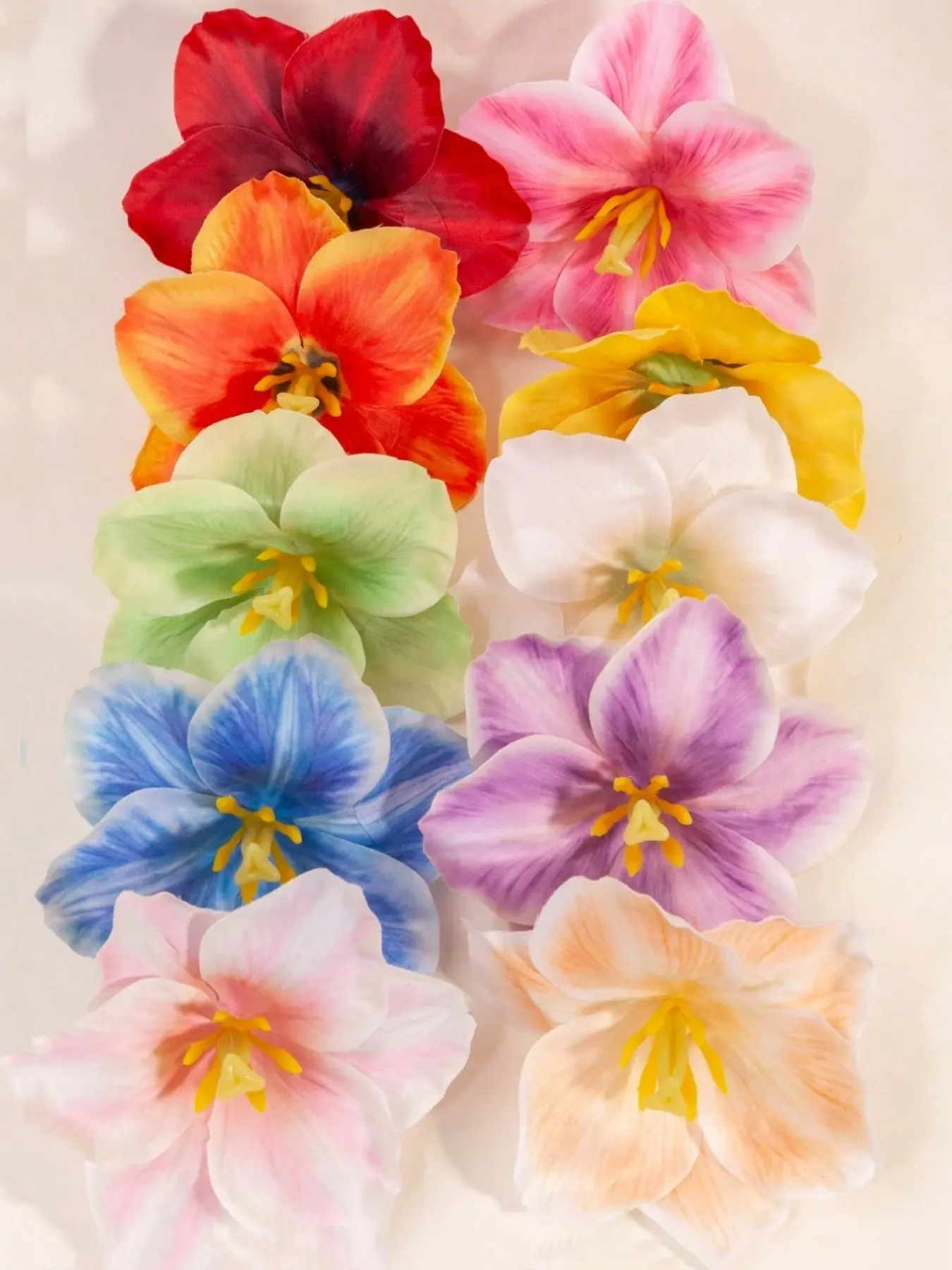 10 Pcs Women's Sweet Artificial Orchid Flower HairClips, Boho Style Multi-Layer Fabric Petals, BeachVacation Headwear, Boho Hair Accessories, FloralHair Clips, Flower Clips For Hair, Tropical Hair Accessories