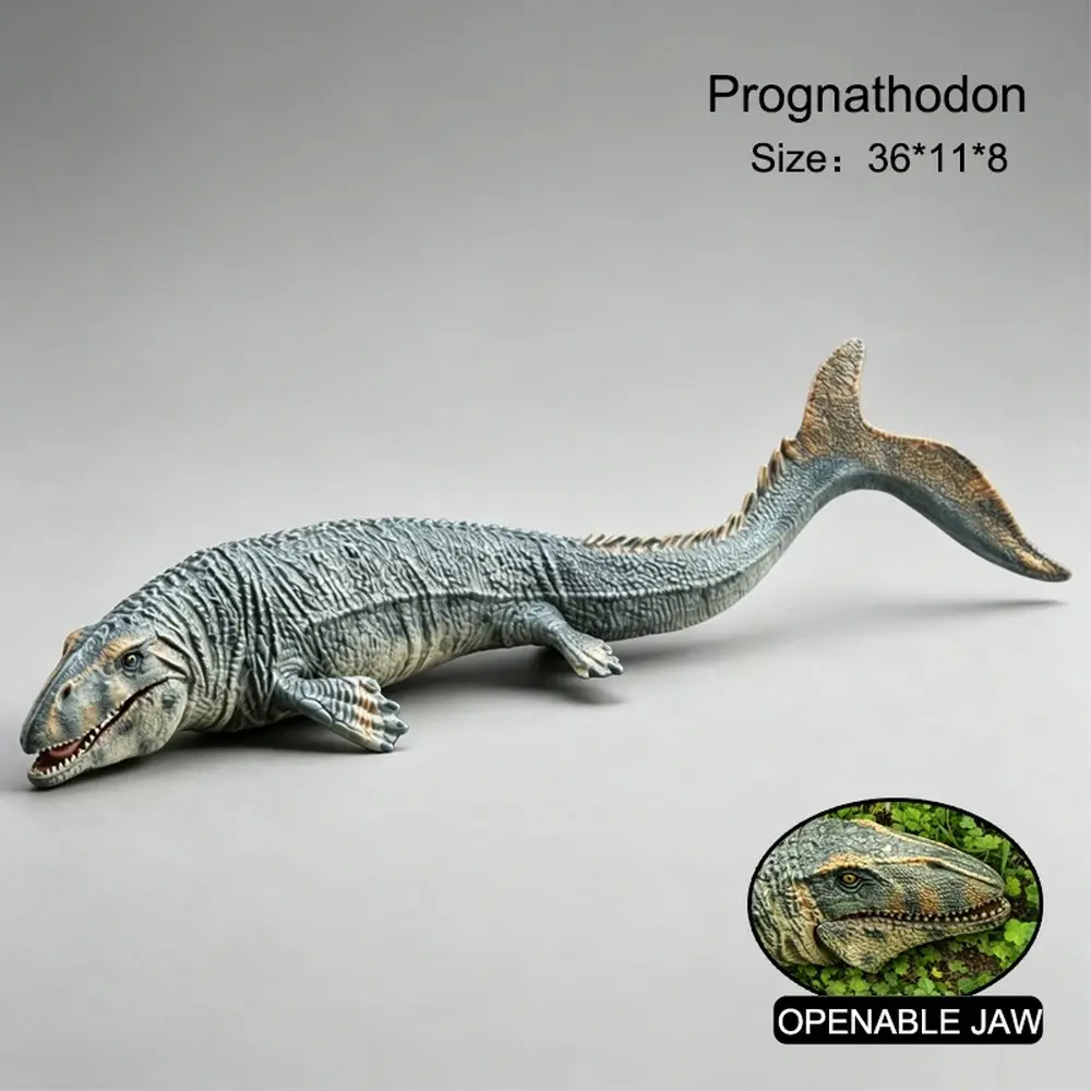 Unisex Prehistoric Mosasaurus Prognathodon Dinosaur Toy Figure - Open Jaw, Realistic Ancient Sea Monster Model, Educational Toy, Cake Topper, Gift for 8-10 Years Old Kids (Birthday & Xmas)