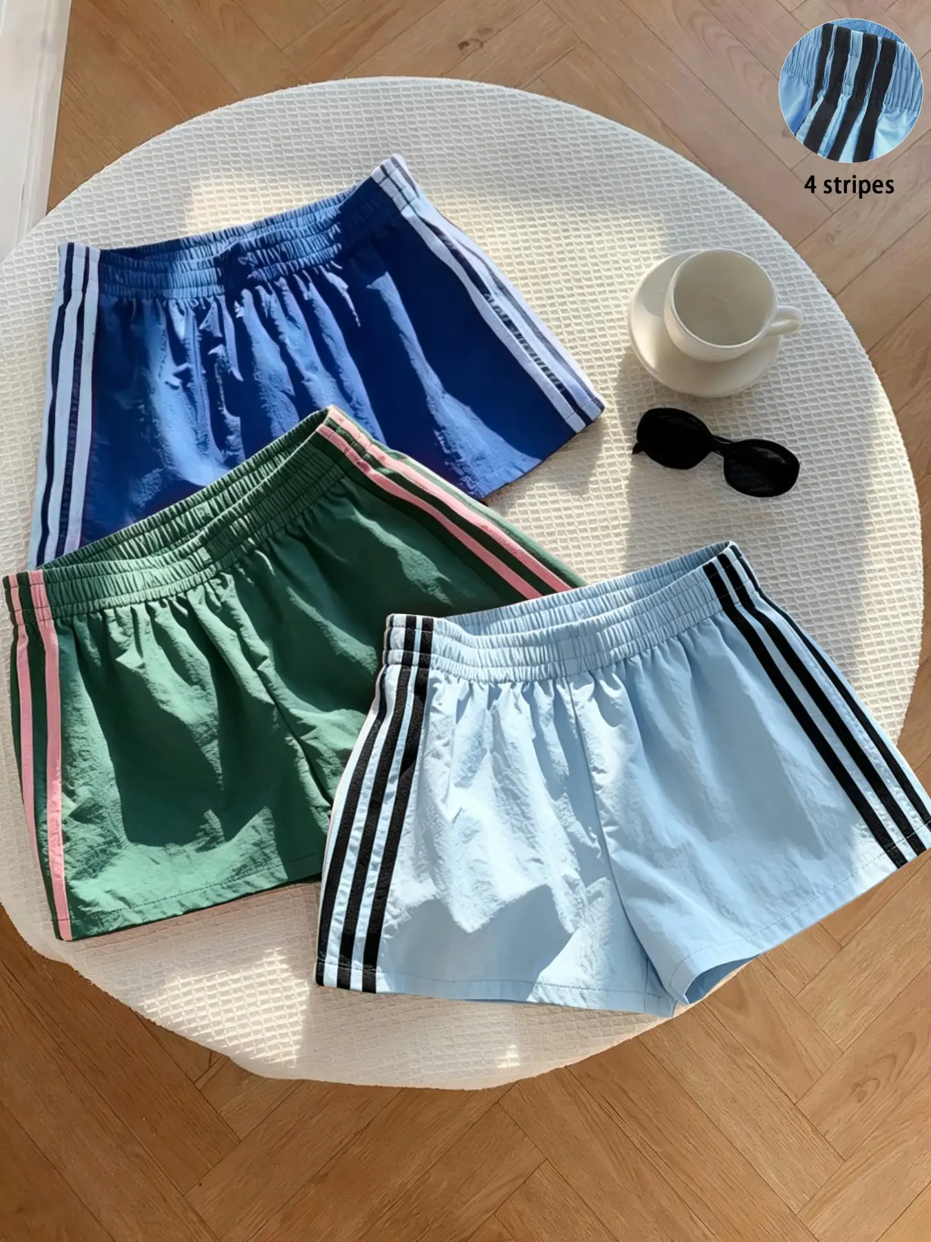 Women's Summer Striped Lightweight Athleisure Shorts, Elastic Waist Loose-Fit Workout Shorts, Casual Beachwear, Multiple Colors Available, Loose Sporty Shorts Women's Summer Striped Lightweight Athleisure Shorts, Elastic Waist Loose-Fit Workout Shorts, Casual Beachwear, Multiple Colors Available, Loose Sporty Shorts