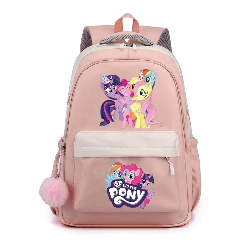 Pony Large Capacity Backpack, Lightweight Cute Daypack, Cartoon Schoolbag, Girl Casual Travel Commute Knapsack