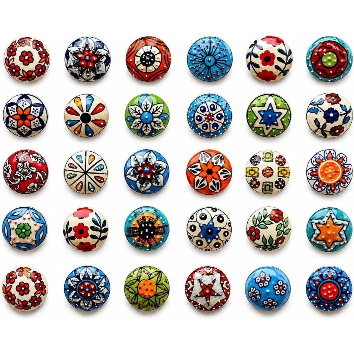 20 Pack Assorted Vintage Floral Ceramic Knobs for Cabinet Door Drawer Cupboard PullGift