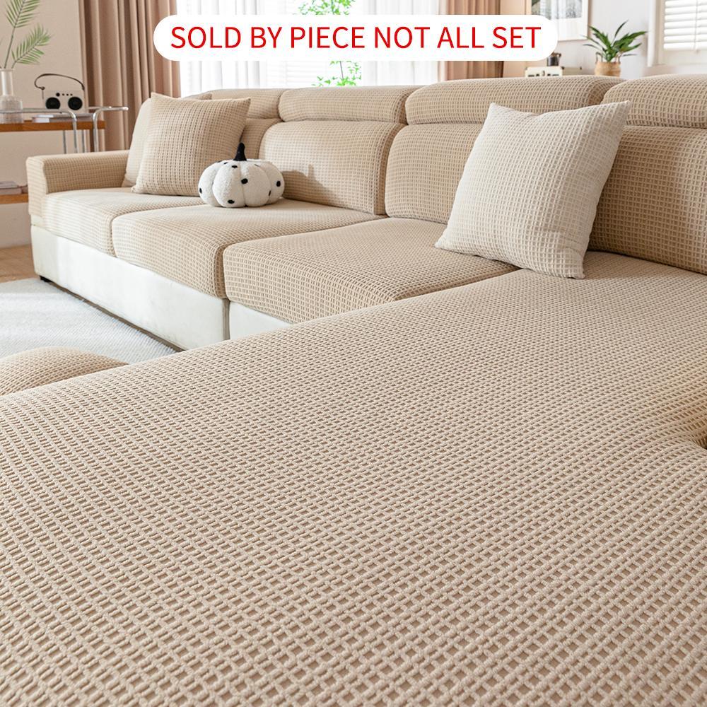 Solid Color Geometric Pattern Sofa Cover, 1 Count Non-slip Sofa Slipcover, Dustproof for Home Living Room, Home Decor, Sofa Couch Covers
