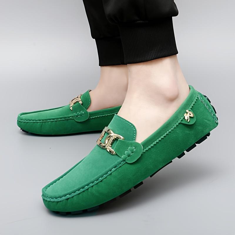 [Microfiber Fashion Loafers] Non-Slip Durable Microfiber Synthetic Upper Fashion Loafers| Rubber Sole, Casual Slip-On Shoes for Men and Women - Solid Color, All-Season Wear