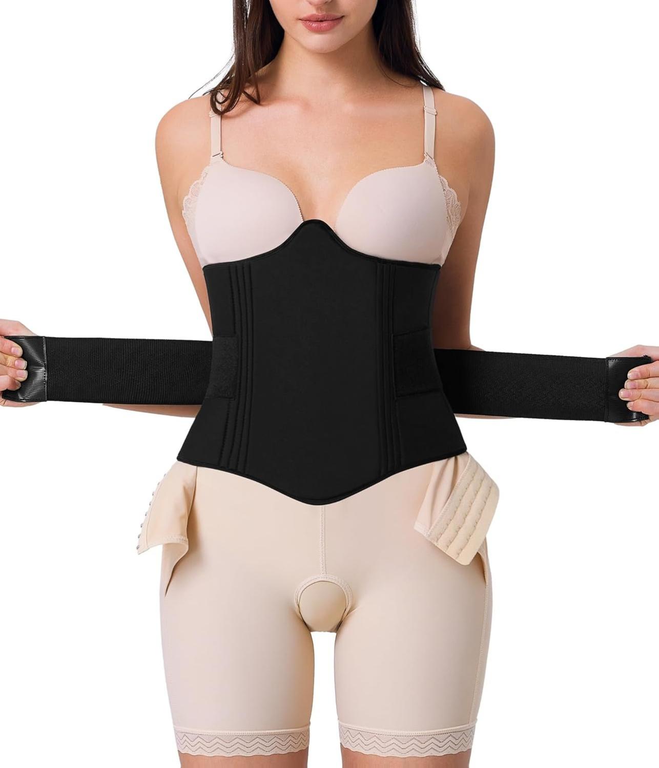 MUSE NOTE Women's Soft 360 Lipo Foam Ab Board - Post-Surgery Shapewear with Abdominal Compression, 360 All-Round Wrap, Elastic Stretch, Cotton Fabric, Adjustable Rubber Band, Seamless Discreet Fit for Tummy Tuck Recovery, Body Contouring, Pain Relief
