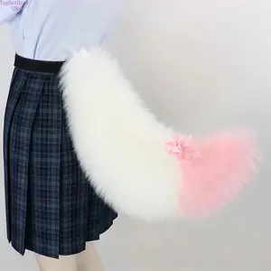 Handmade Faux Fur Plush Animal Tail, Soft Cosplay Costume Accessory for Halloween & Themed Events