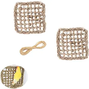 2 Pack Bird Toys Foraging Wall Replacement Bird Seagrass Mat Climbing Wall Hanging Mats for Conure Toys Parakeet Shredder Hanging Toys DIY Cockatiel Parrot Lovebird Cage Toys Small Birdsfidget toys