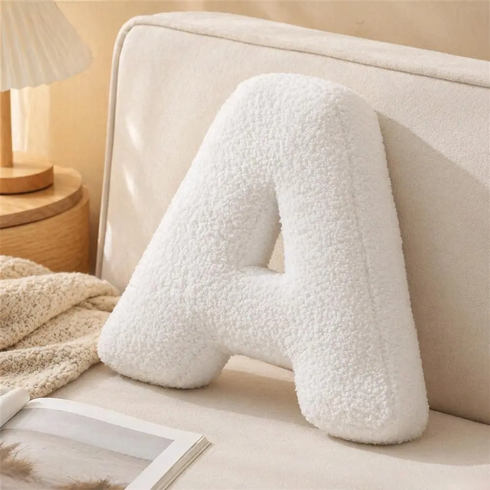 Letter Plush Pillow, Letter Hugging Throw Pillows, Decorative Initial Letter Shaped Throw Pillows for Bed Couch, Letter Pillows English Alphabet A to Z for Sofa Bedroom Living Room Decor (A)