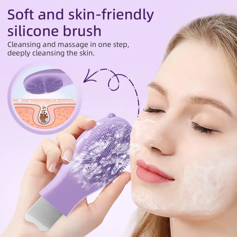 Multi-Functional Facial Care Brush, Silicone Cleansing Massage + Blackhead Removal, Gentle Deep Cleaning Tool, Portable Mini Silicone Face Brush