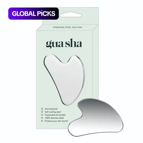 Premium Stainless Steel Gua Sha Facial Tool - Facial Shaping Tool Durable Metal Massage Board for Face and Body, Includes Exquisite Gift Box #GLOBAL PICKS