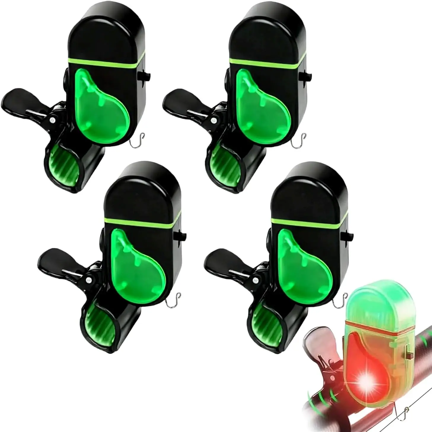 Fishing Bite Alarm, Electronic Fishing Alarms with LED Light, Sensitive Sound Alert for Night Fishing, Waterproof Fish Bite Indicator for Fishing Rods, Ice Fishing