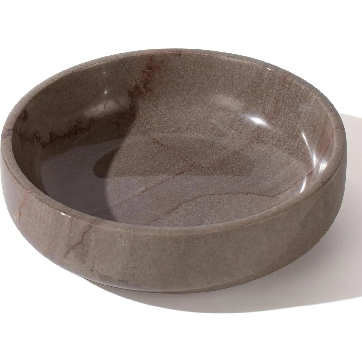 Stylish Natural Marble Decorative Bowl (17cm x 4.5cm Height) - Multifunctional Home Decor Tableware for Jewelry, Keys, Candy; Fits Entryway Coffee Table, Tea Tray, Dish Display