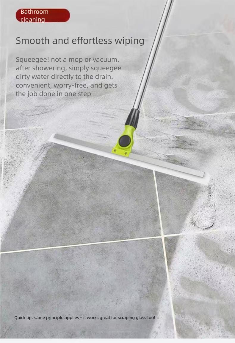 Multifunction Floor Squeegee Broom for Pet Hair Removal, Silicone Magic-Style Broom for Floor Cleaning, 59.05" Long Handle for Level Ground,Bathroom Tile, Hardwood Floors, Liquid Spills, Fine Dust