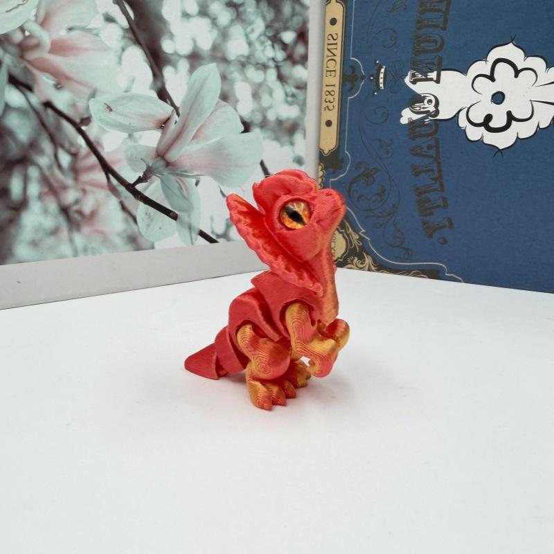 3D Printed Toy Dual Spine Dragon Jurassic Jointed Action Figure, Realistic Fun Display Piece, Creative Handmade Model