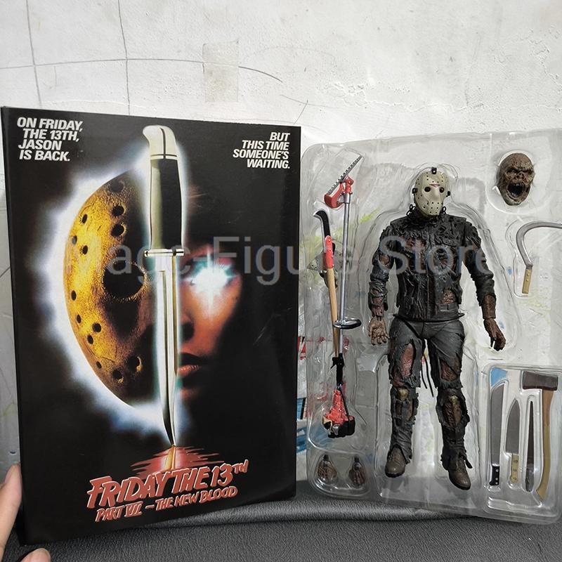 NECA Firday The 13th Jason Voorhees Action Figure Part VII A New Blood Jason Voorhees Halloween Collection Model Toy Gift
