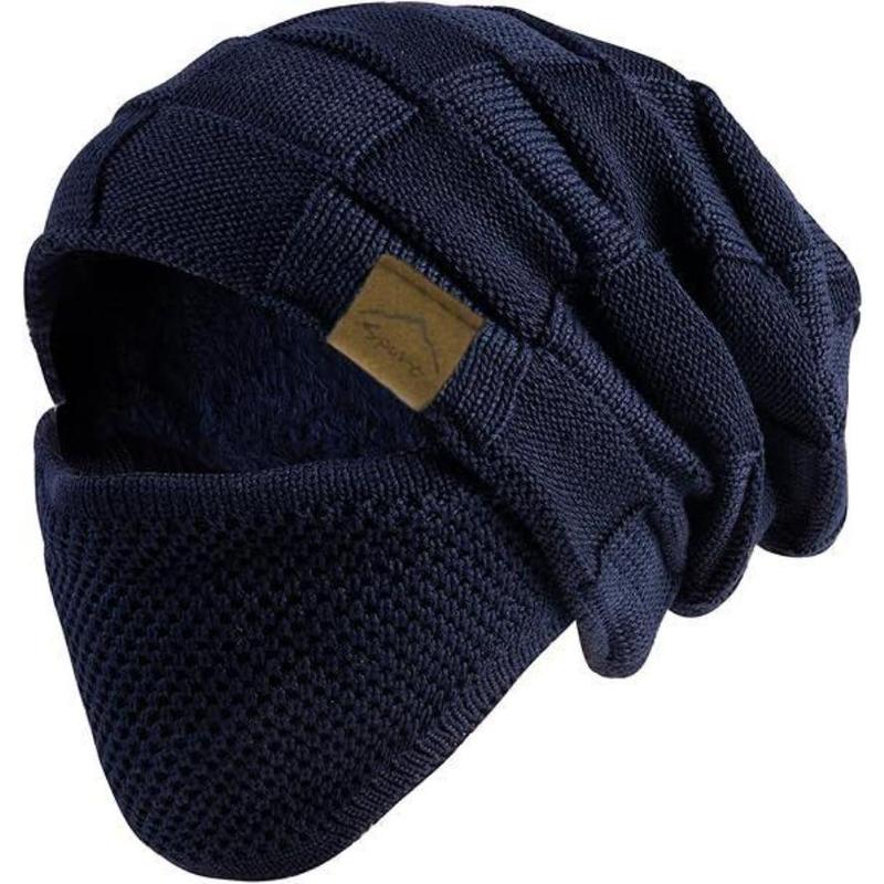 Unisex 2-in-1 Knit Hat & Face Mask Set - Lightweight Warm Windproof, Soft Stretchy Full Coverage, Viral Pick for Skiing Snowboarding Cold Weather Outdoor Gear