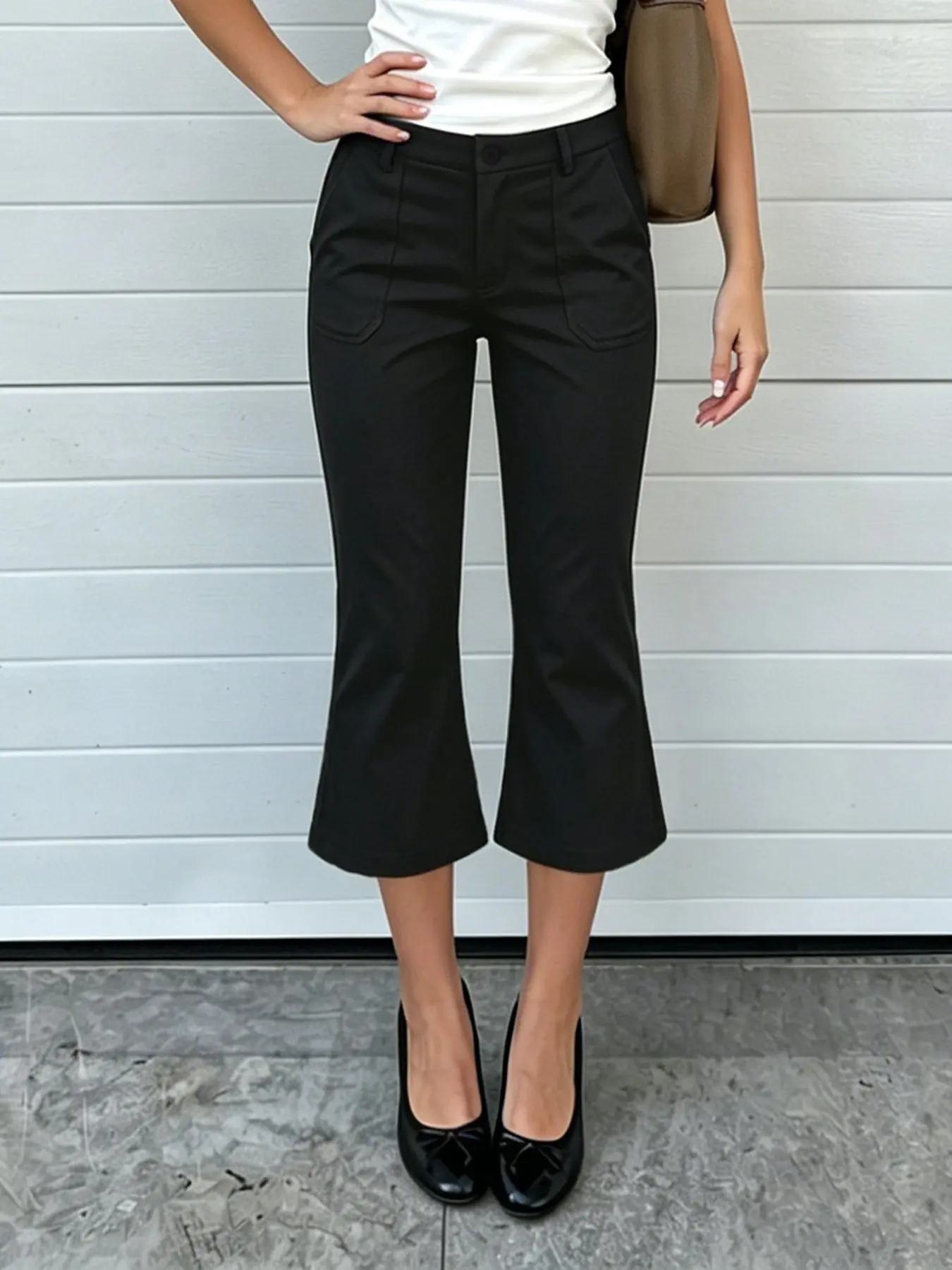 Women's Office Style Pocket Low Waist Slim Fit Suit Pants, Solid Color Basic Simple Versatile Skinny Leg Pants, Fashionable Business Wear, Business Casual Bottoms