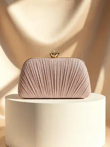 Women's Fashion Pleated Evening Bag, Elegant Chain Handbag for Weddings, Parties, Birthdays, Valentine's Day, Christmas, All Seasons