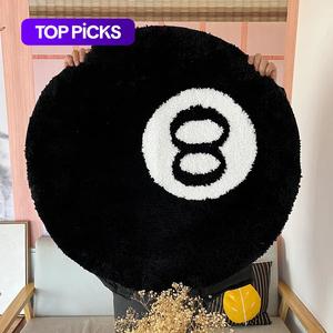 billiard pattern fluffy rugs for living room decor, non-slip plush carpet with graphic design & comfortable surface, decorative mat carpets, fall essentials, decorative area rug, round rug, valentine's day gift, carpet company, unique rugs, room decor