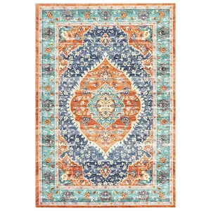 GARVEEArea Rugs in Multiple Sizes (4x6ft to 9x12ft) and Colors (Red & Blue, Grey) with Stain Resistance, Washable Material, Non-Slip Backing, and Low Profile Design for Living Room, Bedroom, and Dining Room