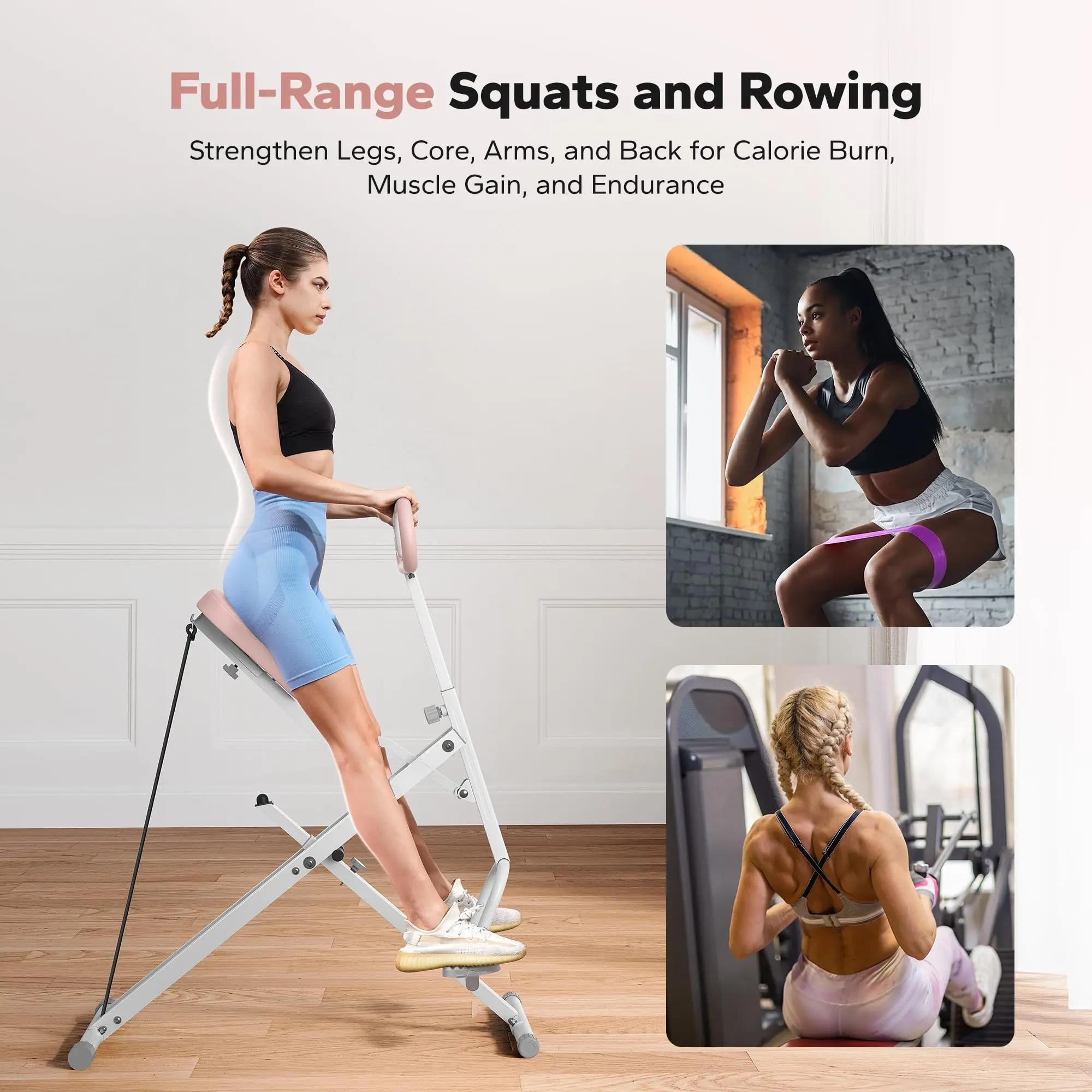 Squat Machine 2in1 Squat Rowing Machine Easy Setup Foldable Exercise Equipment Glute Trainer Machine Glutes Leg Home Fit Squat Machine 2in1 Squat Rowing Machine Easy Setup Foldable Exercise Equipment Glute Trainer Machine Glutes Leg Home Fit