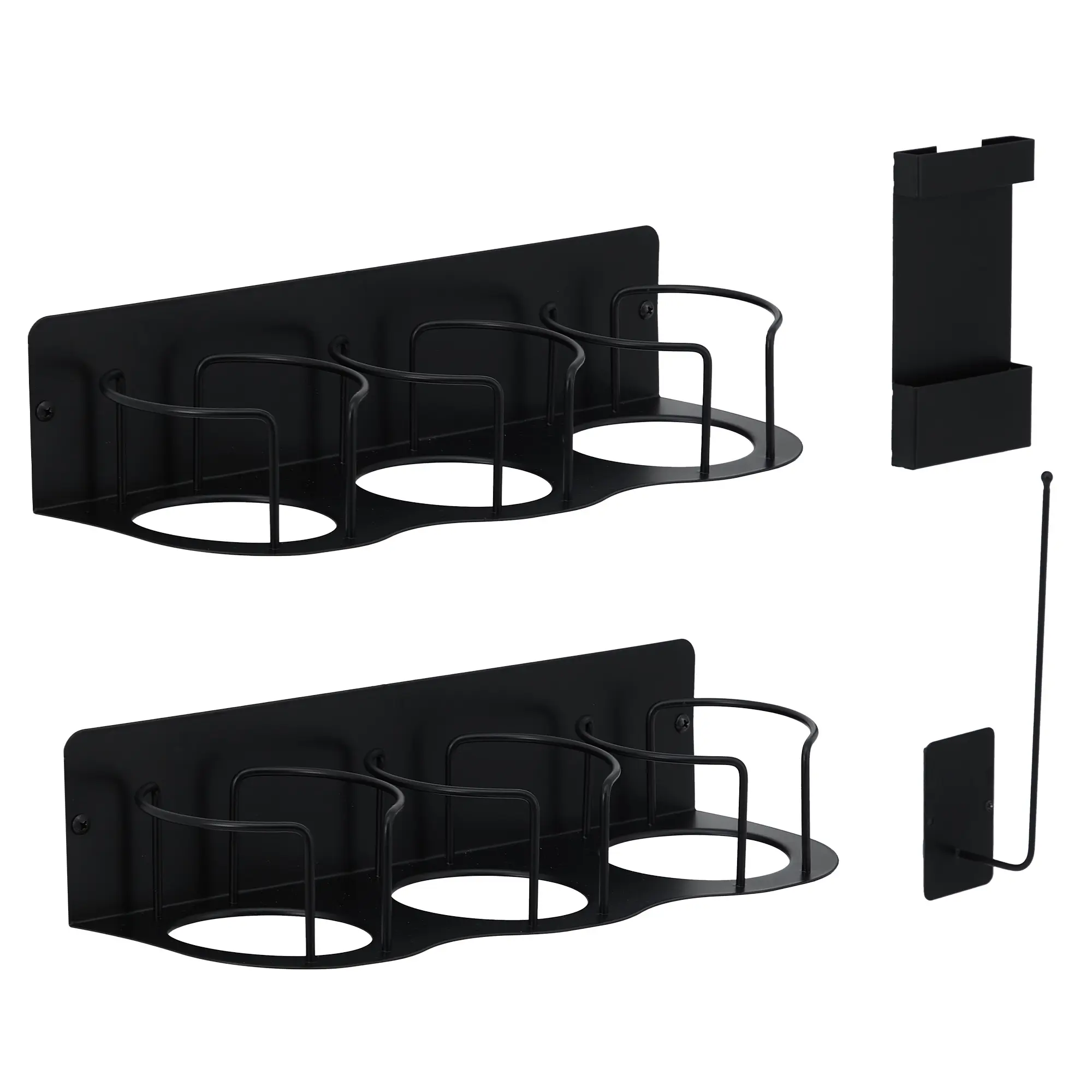 Magnetic Refrigerator Cup Holder Organizer - 2 Pack Foldable Side of Fridge Storage Rack for  Cup, Large Tumblers, Straw & Lid Holder, No Drill Kitchen Space Saver