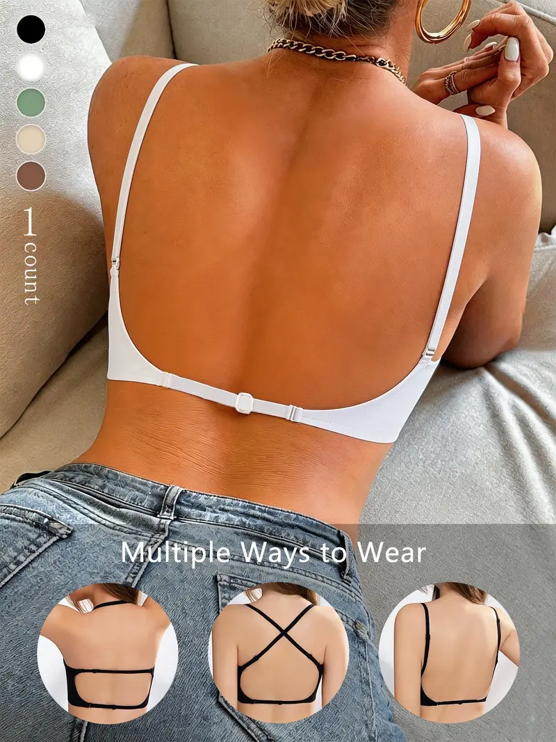bras for prom dresses HWDI 32A Strapless Bra with Clear Strap Backless Wedding Low Open Back Halter Top Beige at Amazon Women's Clothing store Read reviews or select the size and style of your choice. Prom dress from esplanade bra