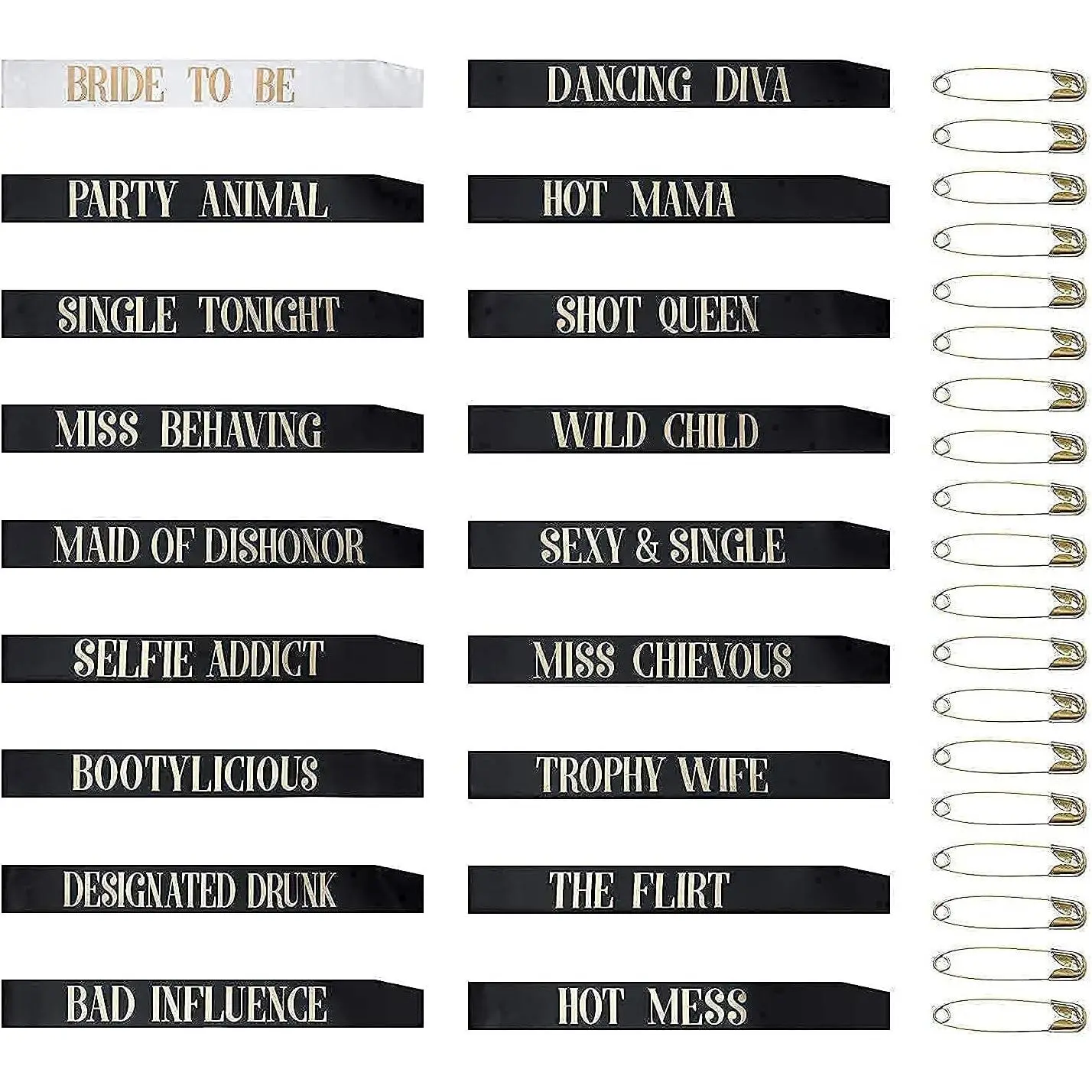 18 Pack Bachelorette Party Sashes, Bride Tribe Funny Bridesmaid Sash Set, Team Bride Sash, Maid of Honor Sash for Bachelorette Hen Party and Bridal Shower Engagement Wedding PartyGift