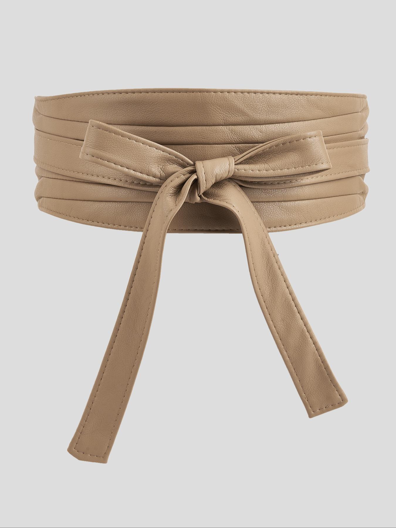 1 Piece Fashion Lace Up Front Design Wide Belt, Casual Trendy Waistband, Casual PU Leather Waist Sash for Women & Men, Fashion All-match Clothes Accessories