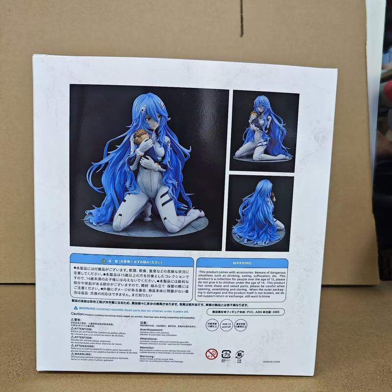 Iconic EVA Rei Ayanami Kneeling Figure  New Theatrical Edition Long Hair Gentle Gaze – Must-Have Anime  for True Evangelion Fans! toy excellent gift choice decor festive home craft art figurine