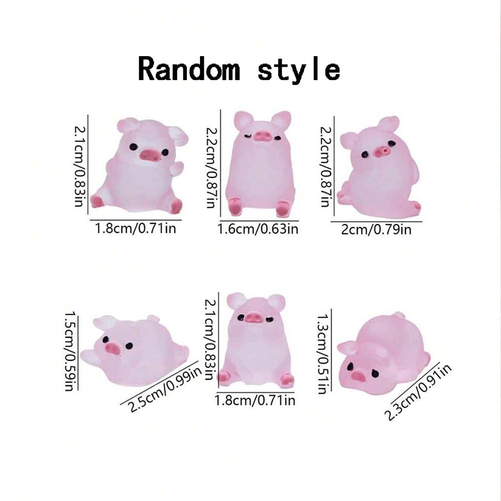 30pc/1Box Luminous Pig Design Glow in The Dark Creative Mini Pink Pig Miniature for Garden Landscape Home Decoration Accessories