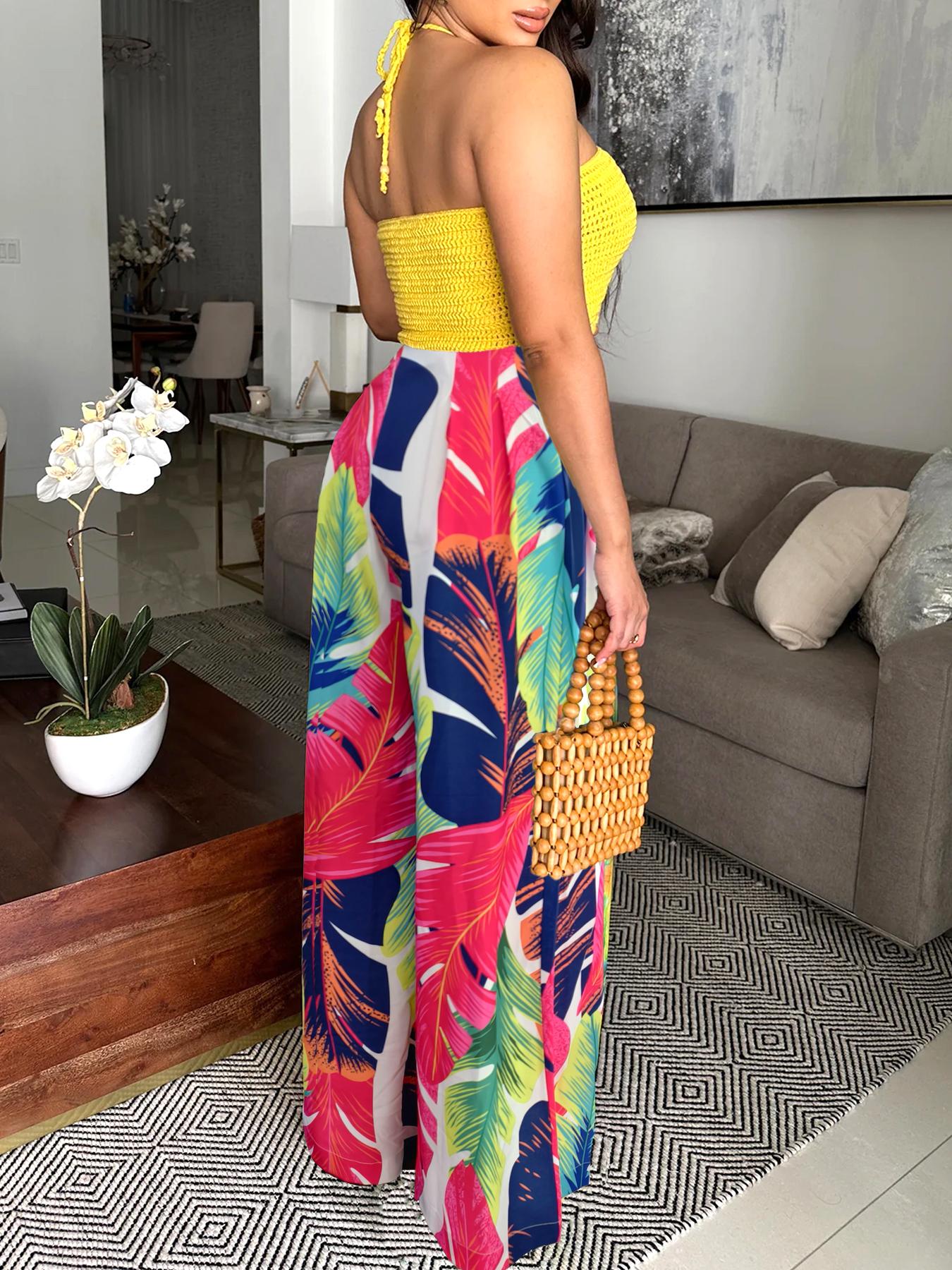 Women's All Over Print  Wide Leg Pants, Casual Comfy Trousers for Daily Wear, Ladies Bottoms for Summer