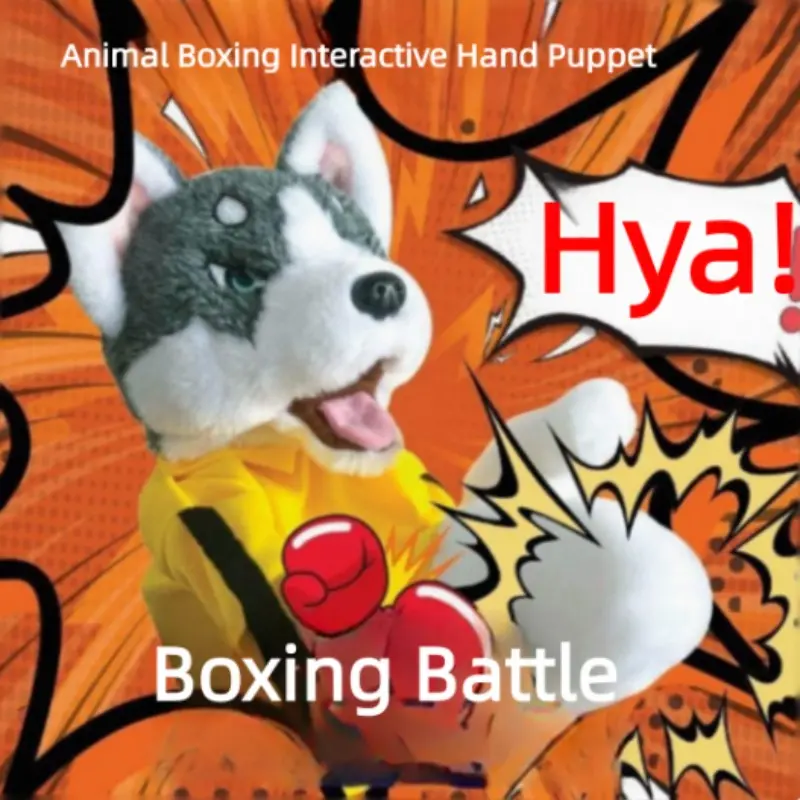 Husky Punch Puppet Toy, Funny Sound-Activated Glove, Plush Interactive Pet Toy, Silly Prank Gift, Fun Animal Plaything