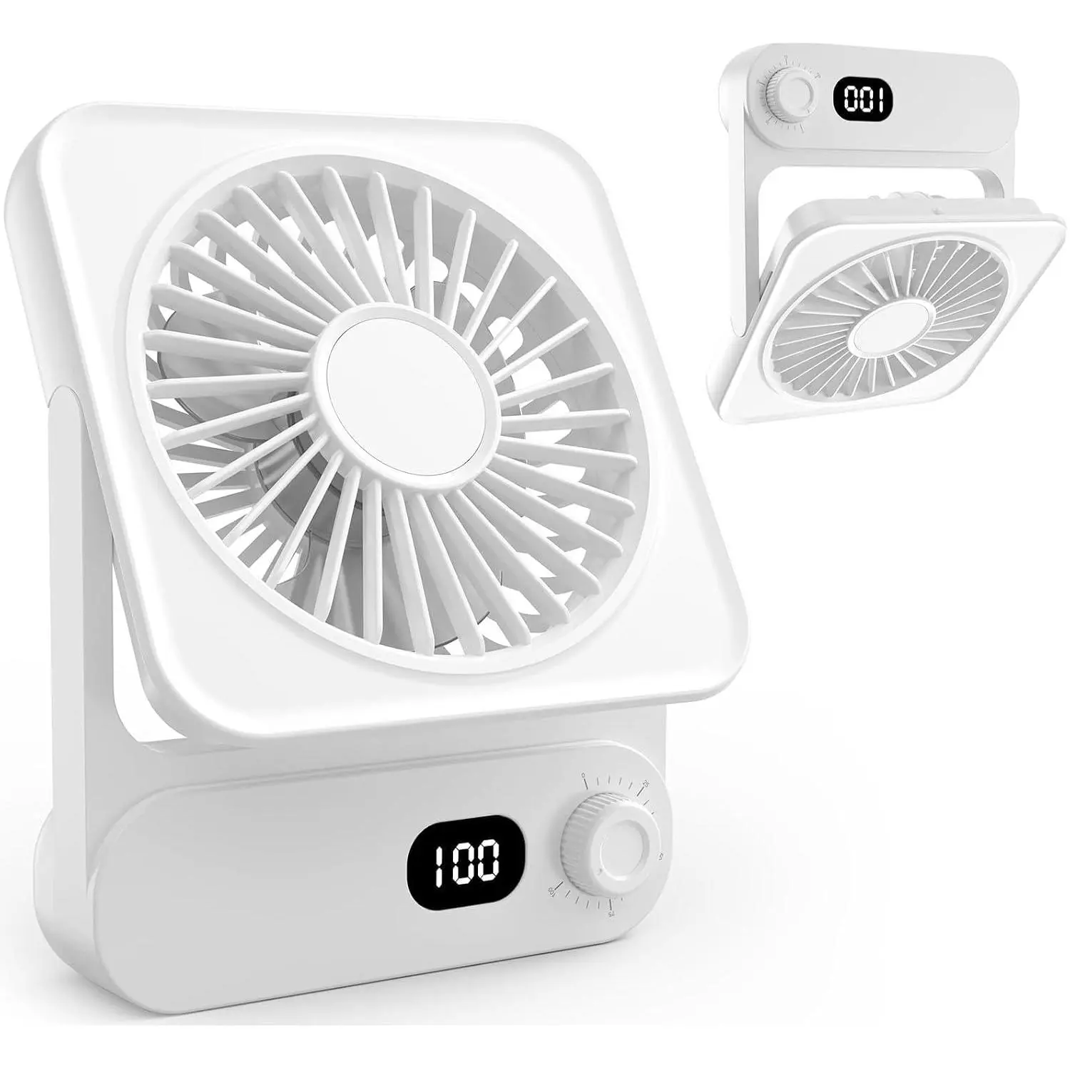 Small Desk Fan Personal Fans: 4000mah 4-14 Hours  Office Quiet Mini Desktop Fan Portable Rechargeable Travel Essentials, USB-C  for Sleeping, Office, Bedroom, Cruise, White